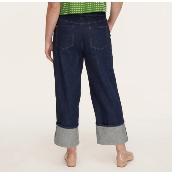 NEW KATE SPADE x Target Jeans Women’s Size 14 High Rise Straight Leg Wide Cuff - Picture 4 of 13
